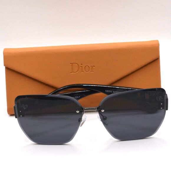 Dior Women Rimless Sunglasses | Black & Gunmetal | Oversized 62mm | New main image 6